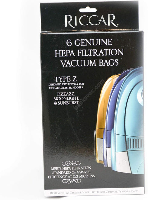 Riccar RZH-6 HEPA Bags for Moonlight , Sunburst Compact Canister Vacuums 6 pk....