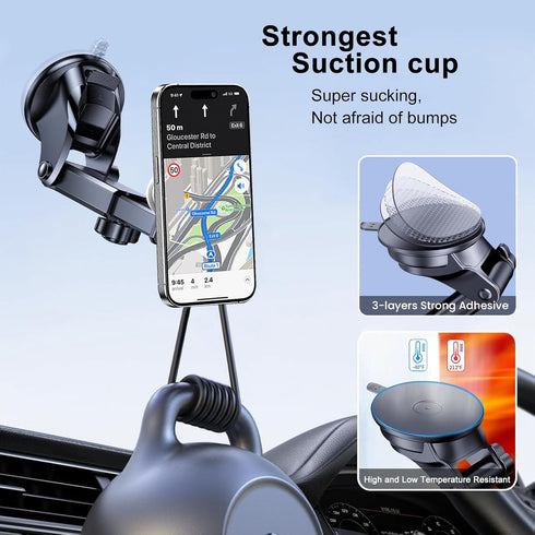 Car Mount for Pop Socket, Dashboard Windshield Car Phone Holder Compatible with Popsocket, Powerful Suction Cup Car Phone Mount Fits All Smartphon...