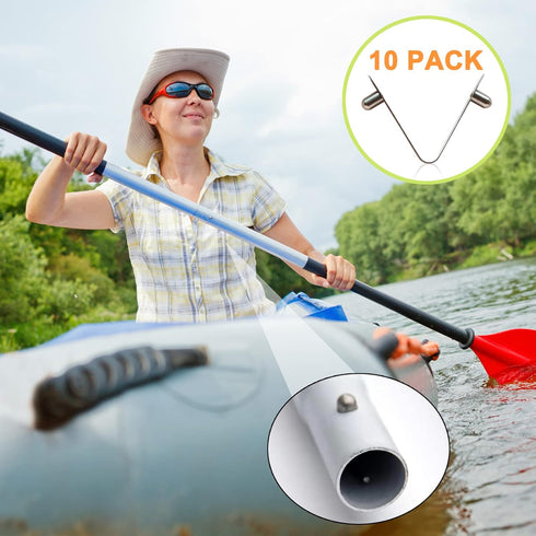 10 PCS Stainless Steel V-Clips Butterfly V Clip for Swimming Pool Spa Brush, Leaf Skimmer/Net, Vacuum Head, Mini Jet Vacuum, Telescopic Pole - Sol...