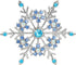Gyn&Joy Women's Aqua Blue Austrian Crystal Snowflake Brooch Pin Holiday Winter Silver-Tone BZ188...