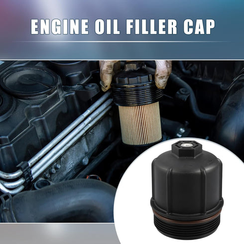 Engine Oil Filter Housing Cover Cap 079115433C for Audi A8 S6 S7 S8 4.0L V8 2013-2018 Plastic Black...