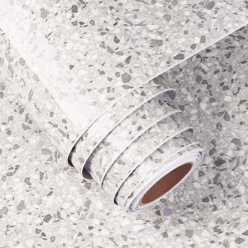 FunStick Granite Countertop Contact Paper Waterproof Self Adhesive Grey Granite Wallpaper Peel and Stick Countertops Marble Contact Paper for Kitc...