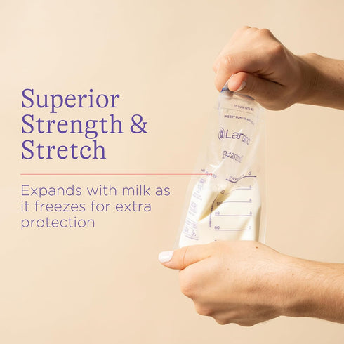 Lansinoh Breastmilk Storage Bags, 75 Count, Easy to Use Breast Milk Storage Bags for Feeding, Baby Essentials, Presterilized, Hygienically Doubled...
