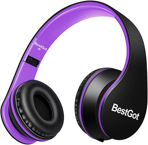 Kids Headphones BG6002 Children Headphones for Kids Boys Adult with Microphone Volume Control Foldable Headset with 3.5mm Plug Removable Cord (Bla...