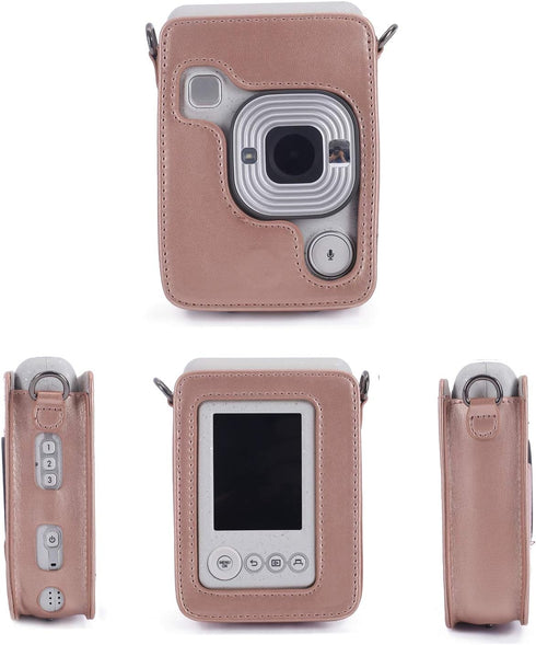 Phetium Protective Case Compatible with Instax Mini Liplay Hybrid Instant Camera and Printer, Soft PU Leather Bag with Removable/Adjustable Should...