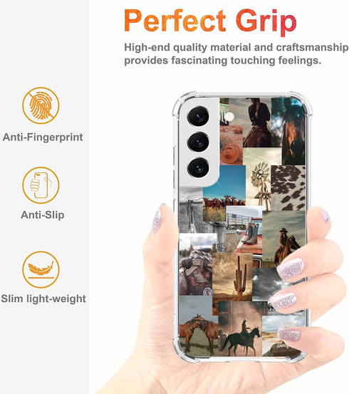 Western Country Galaxy S23 Case,Cowboy Cowgirl Horse Case for Men Women,Trendy Soft TPU Case Compatible for Samsung Galaxy S23...