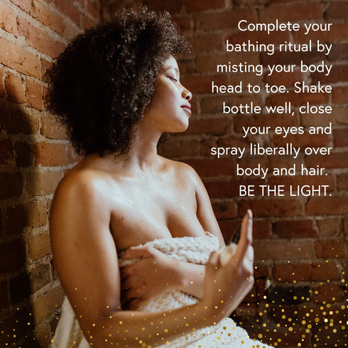 Moon Bath Celestial Body | Shimmering Hair & Body Mist w/Vetiver and Neroli Essential Waters, Sparkly Gold Mica. Organic Beauty. No Synthetic Frag...