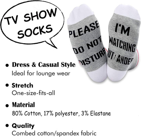 TSOTMO 2 Pairs TV Show Merch TV Show Lover Inspired Novelty Socks Dragonfly Gift Jamie Fans Gift...