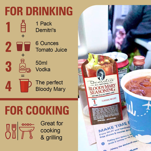Demitri's Bloody Mary Seasoning Classic Recipe - Bloody Mary Mix - Concentrated Drink Mixer - Bold Rich Flavor - Perfect for Home Brunch Parties &...