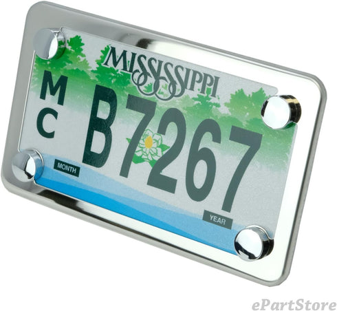 LFPartS Motorcycle Stainless Steel License Plate Frame + Motorcycle License Backing Plate Set...
