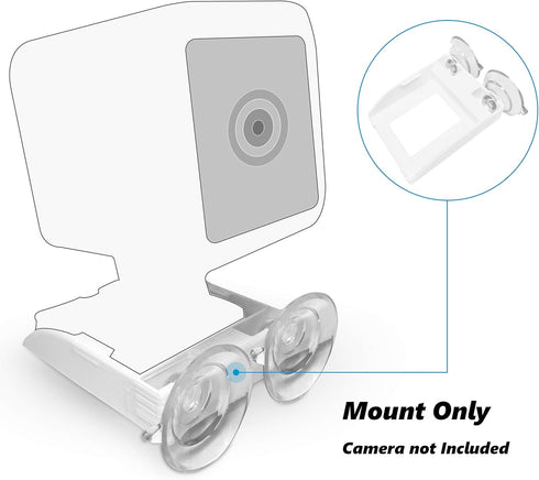 Blink Mini Compatible Secure Suction Mount Bracket with Dual Suction Cups Allows 360 Swivel – Affixes to Stainless Steel, Window Glass, Mirror and...