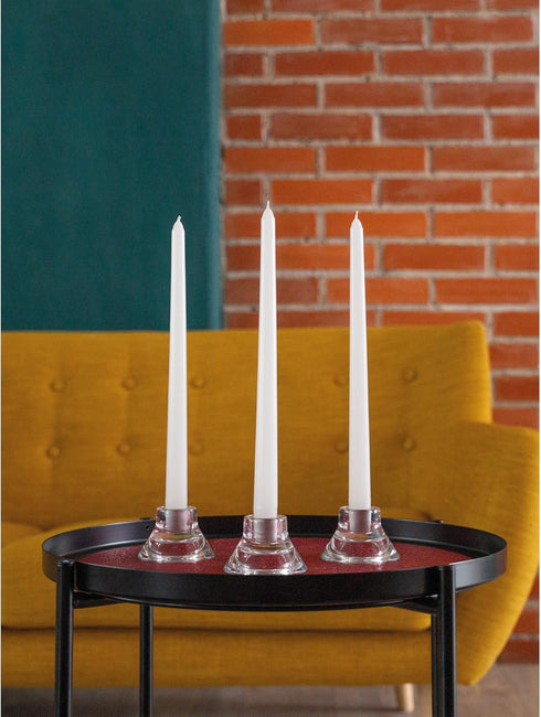 CANDWAX White Taper Candles 12 inch Dripless - Set of 4 Tapered Candles Ideal as Dinner Candles - Smokeless and Unscented Taper Candles Long Burni...