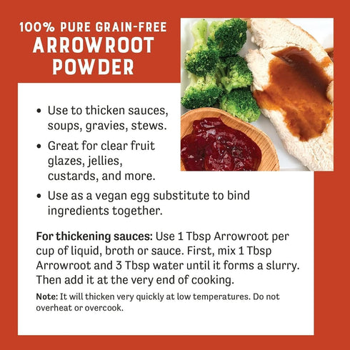 Judee’s Arrowroot Powder 8 oz - Just One Ingredient - Vegan, Non-GMO, Soy-Free - Gluten-Free and Nut-Free - 100% Pure Grain Free Starch - Great fo...
