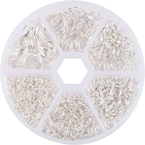 Silver Jump Rings for Jewelry Making Supplies Open Jump Rings 4mm 5mm 6mm 7mm 8mm 10mm Jump Ring for DIY Bracelet Earrings Necklace Jewelry Findin...