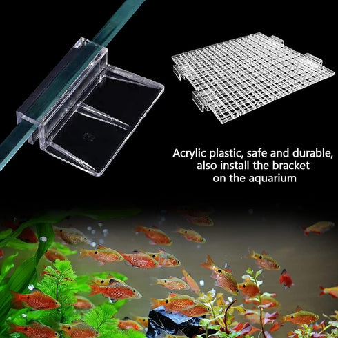 16 PCS 8mm Acrylic Aquarium Cover Clip, Clear Fish Tank Glass Cover Clip Support Holder Universal Lid Clips for Rimless Aquariums...