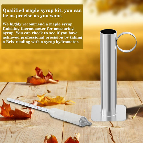 Maple Syrup Hydrometer Test Cup kit, Measures Sugar Content in The Syrup, Stainless Steel Maple Syrup Equipment, Design for Maple Syrup Supplies, ...