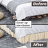 Legacy Decor Bed Skirt Dust Ruffle with Pom-Pom Fringe 100% Brushed Microfiber with 14” Drop Twin - Full Beige Color...