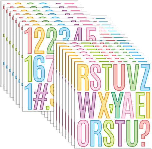 528pcs Letter Stickers 24 Sheets 3 Inch Number Alphabet Stickers Multiple Self Adhesive Waterproof for Bulletin Board Letters Kit Mailbox Numbers ...