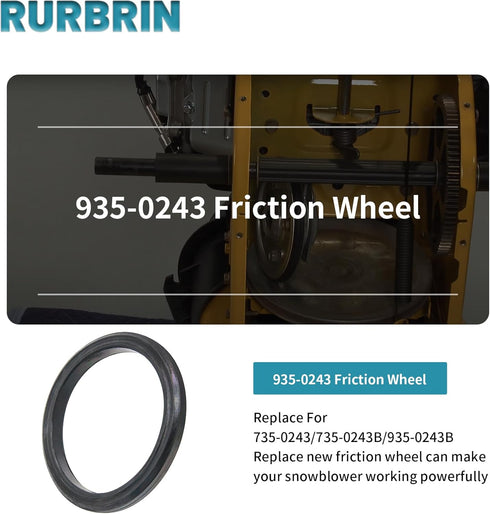 935-0243 Rubber Friction Wheel Compatible with MTD/Craftsman/Troy Bilt Snowblowers, Replace Part 735-0243, 735-0243B, 935-0243B...