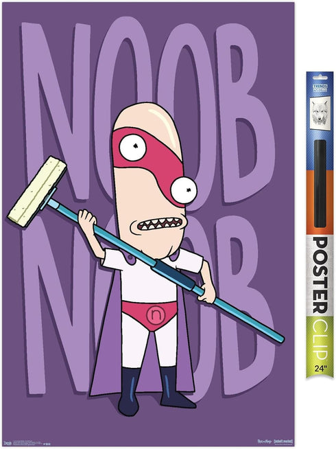 Trends International Rick And Morty - Noob Noob Wall Poster, 22.375" x 34", Premium Poster & Clip Bundle...