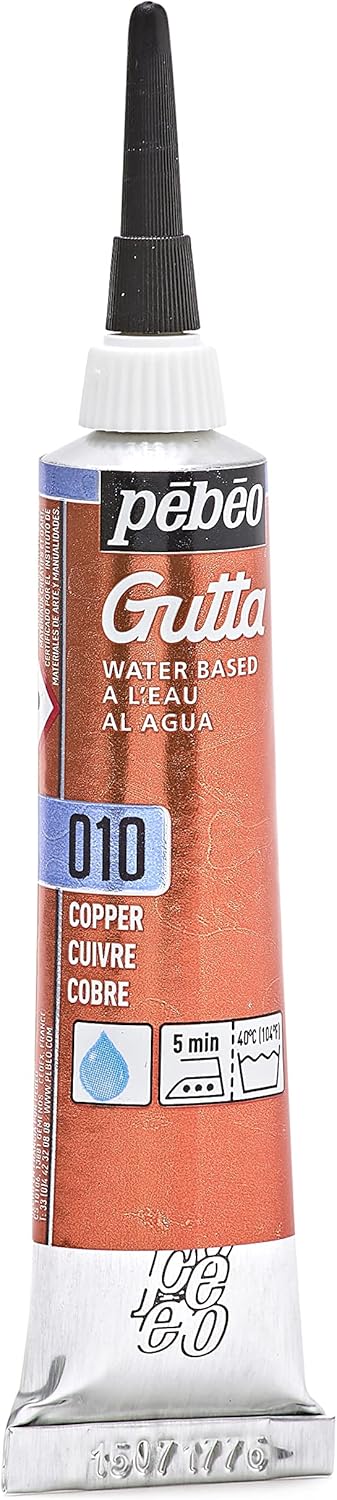 Pebeo Setasilk Silk Painting Water Based Gutta 20-Milliliter Tube, Copper...