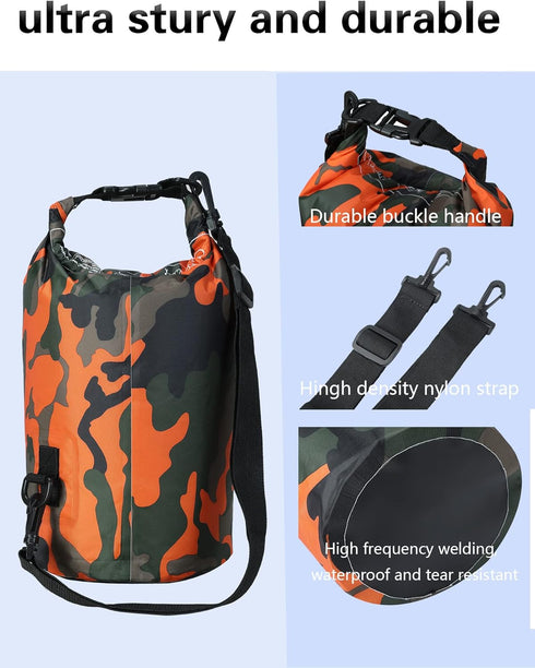 Waterproof Dry Bag Backpack 2L/5L/10L/20L/30L Floating Roll Top Dry Compression Sack Keeps Gear Dry for Kayaking Beach Rafting Boating Hiking Camp...