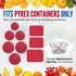 Replacement Lids for Pyrex Containers (1) 1-Cup (2) 2-Cup (2) 4-Cup (1) 7-Cup (2) 3-Cup (1) 6-Cup Round Rectangle (Red)...