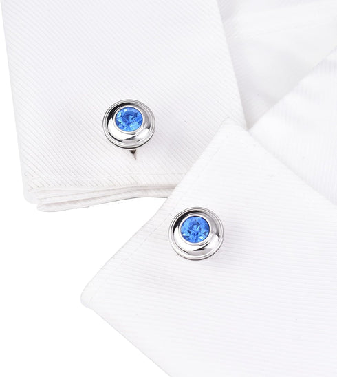 Mens classic cufflinks business wedding shirts gifts (blue)...