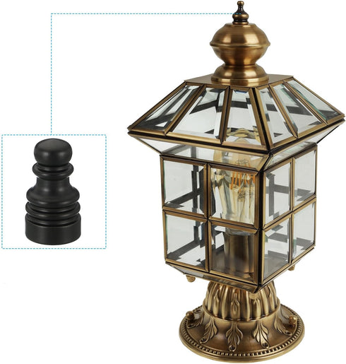 PATIKIL 1" Tall Iron Lamp Finials Cap Knob, 2Pcs Lamp Screw Holder Tapped 1/4-27 for Table and Floor Lamp Shade Decorations, Black...