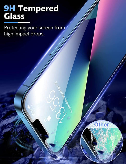 LK 3 Pack iPhone 13 Screen Protector with 3 Pack Camera Lens Protector, Easy Install, HD Clarity, Touch Sensitive, 9H Hardness Tempered Glass for ...