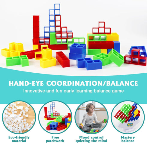 48 Pcs Swing Stack High Child Balance Building Toy, Stacking Blocks Balance Game, DIY Assembling Versatile Toy Board Table Games, Brain Game Build...