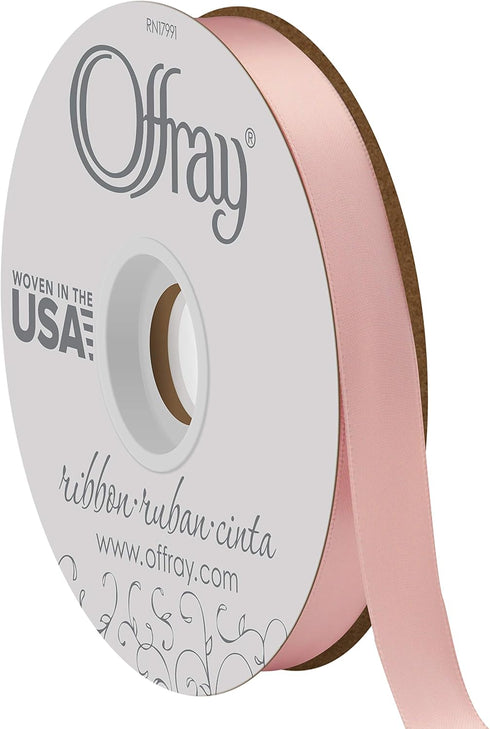 Offray Double Face Satin Ribbon, 50 Yards, Pink Blush, 150 Foot (Pack of 1)...