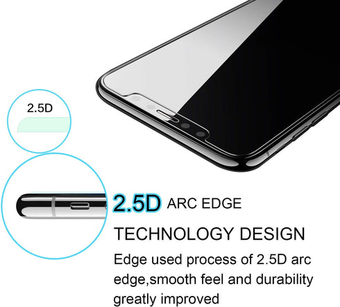 For iPhone 11 Screen Protector 2.5D Edge Tempered Glass Film Premium HD Anti Scratch 9H Hardness Retail Package for iPhone 11/iPhone XR 6.1“-2 Pac...