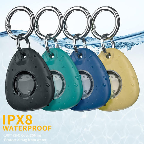 IPX8 Waterproof Airtag Holder - 4 Pack Airtag Keychain Case with Full-Body Protection - Portable and Upgraded (4 Colours)...