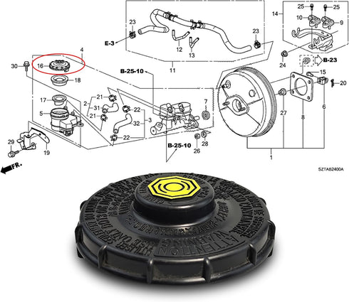 Brake Master Cylinder Fluid Reservoir Cap Compatible with Honda Accord CR-V Odyssey HR-V Fit Civic...