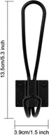 Rustic Entryway Hooks | 10 Pack of Black Wall Mounted Vintage Double Coat Hangers with Large Metal Screws Included...