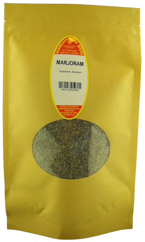 Marshalls Creek Spices MARJORAM 6 ounce XL ECO Friendly Kraft Stand-up Pouch. Premium Quailty...