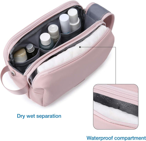 BAGSMART Toiletry Bag for Women, Cosmetic Makeup Bag Organizer, Travel Bag for Toiletries, Dopp Kit Water-resistant Shaving Bag for Accessories, P...