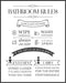 Posterizer 1 pcs-Bathroom rules-Funny minimalist design-Miscellaneous-Workplace & Office Art-Gift for Boss, Manager - Bathroom, restroom Decor- UN...