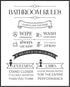 Posterizer 1 pcs-Bathroom rules-Funny minimalist design-Miscellaneous-Workplace & Office Art-Gift for Boss, Manager - Bathroom, restroom Decor- UN...
