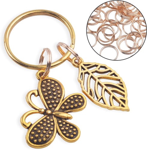 BronaGrand 200 Pieces Small Key Chain Rings Split Ring Key Chains for Keys Organization,10mm Diameter...