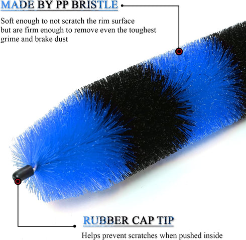 TAKAVU Master Wheel & Tire Brush, Easy Reach Wheel and Rim Detailing Brush Long Soft Bristle, Car Tire Brush, Wheel Scrub Brush, Multipurpose use ...