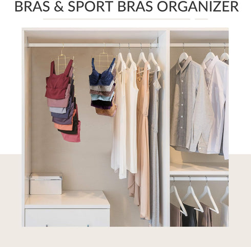 ZEDODIER Tank Top Hanger, Space Saving Bra Hamgers, Non-Slip Hanging Sport Bras Holder, Closet Organizers and Storage for Camisoles Tank Tops Bras...