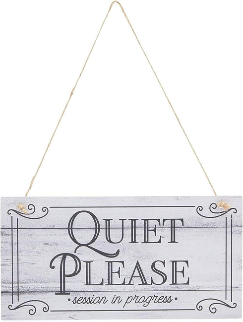 Stockroom Plus In Session Door Sign for Therapists - 5 x 10 in White PVC, 2 Pack - Meeting In Progress & Quiet Please Do Not Disturb Sign...