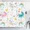 Emvency Shower Curtain Kids Rainbow Blue Pattern Unicorns Pink Baby Girl Animal Arrow Beautiful Waterproof Polyester Fabric 72 x 72 Inches Set wit...
