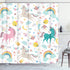 Emvency Shower Curtain Kids Rainbow Blue Pattern Unicorns Pink Baby Girl Animal Arrow Beautiful Waterproof Polyester Fabric 72 x 72 Inches Set wit...