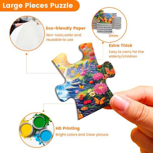 4 Packs 36 Large Piece Puzzle for Seniors - Dementia Puzzles for Elderly Adults,Alzheimer’s Puzzles Memory Cognitive Games for Elderly Seniors wit...