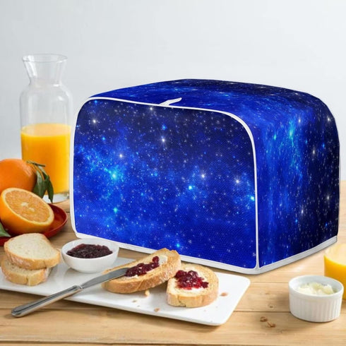 Toaster Cover 4 Slice Blue for Kitchen Galaxy Print Toaster Dust Cover, Washable & Waterproof for Kitchen Universal Size Microwave Oven Dustproof ...