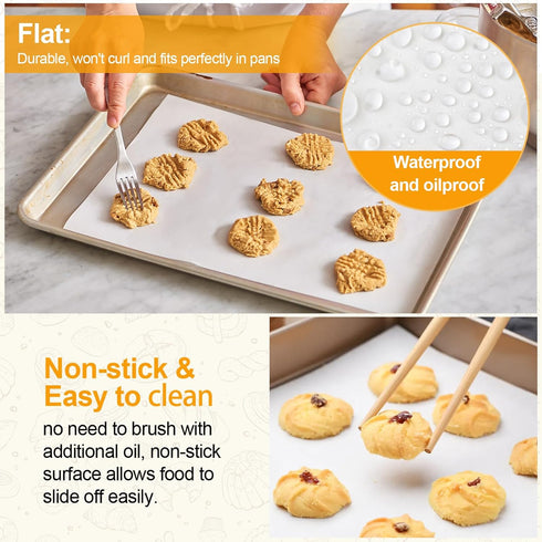 PECULA 110 Count Parchment Paper Sheets, Parchment Paper 11 x 13 Inch, Parchment Paper for Baking Grilling Steaming Air Frye, Baking Paper for Coo...