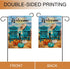 Welcome Fall Sea Pumpkin Garden Flag Double Sided, Autumn Beach Ocean Chairs Coastal Decorative Yard Outdoor Home Small Decor, Seagull Sailboat Na...
